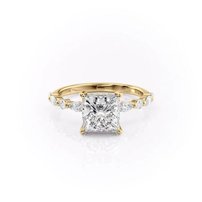 Asscher Three Stones Engagement Ring – 5.75 CT Moissanite Diamond