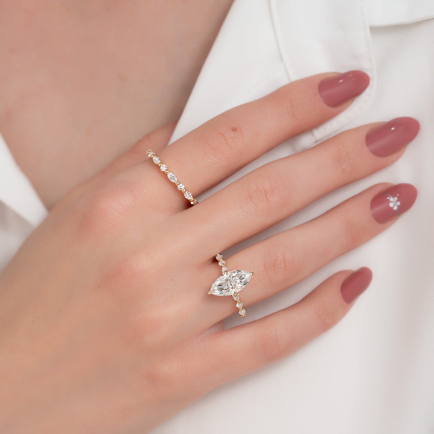 Asscher Three Stones Engagement Ring – 5.75 CT Moissanite Diamond