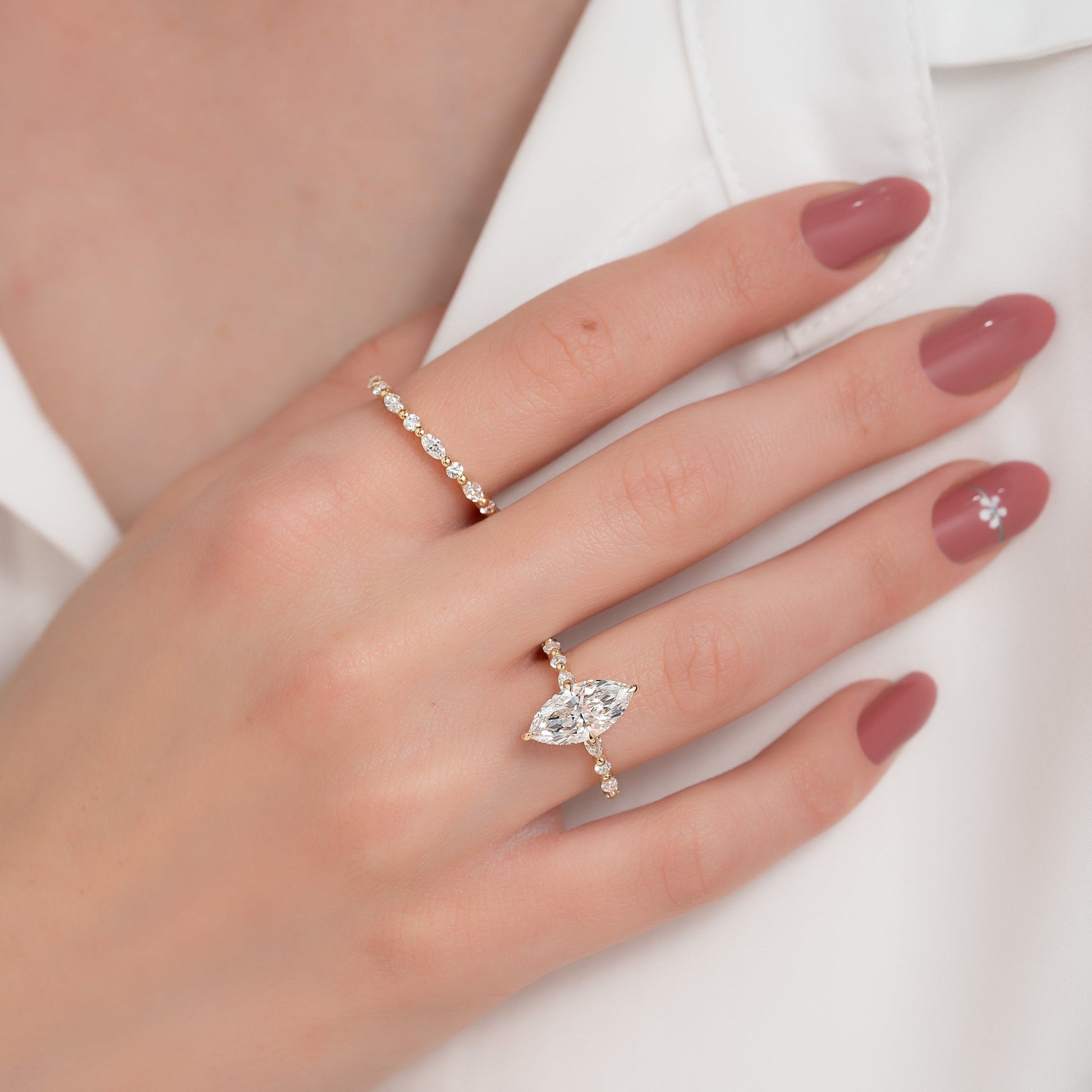 Asscher Three Stones Engagement Ring – 5.75 CT Moissanite Diamond