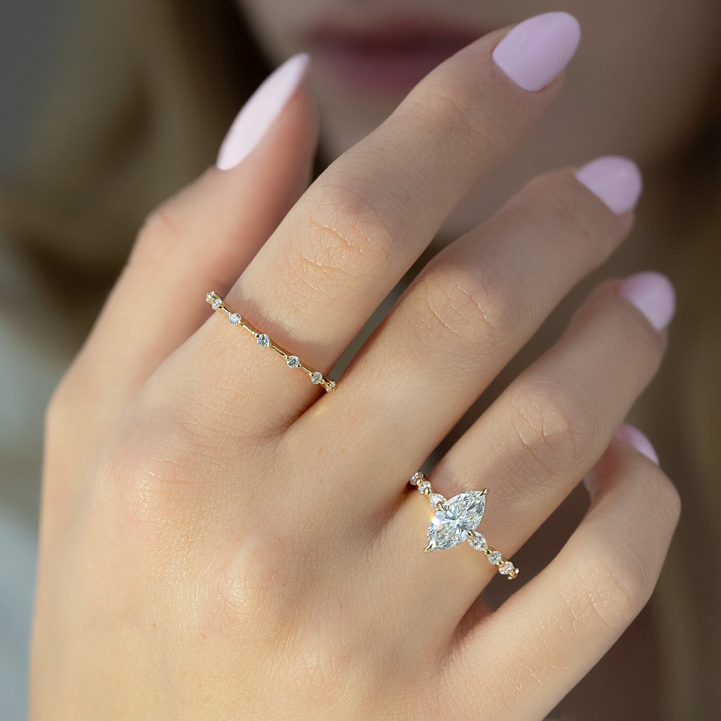 Asscher Three Stones Engagement Ring – 5.75 CT Moissanite Diamond