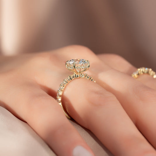 Asscher Three Stones Engagement Ring – 5.75 CT Moissanite Diamond