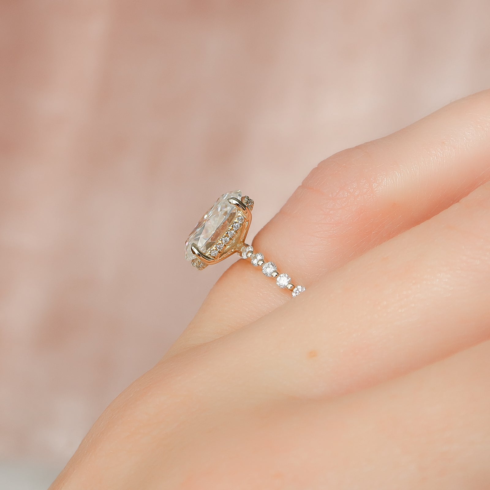 Asscher Three Stones Engagement Ring – 5.75 CT Moissanite Diamond