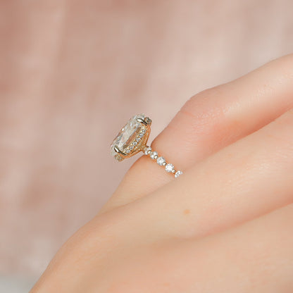 Asscher Three Stones Engagement Ring – 5.75 CT Moissanite Diamond