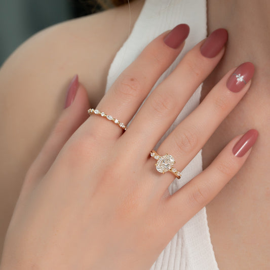 Asscher Three Stones Engagement Ring – 5.75 CT Moissanite Diamond