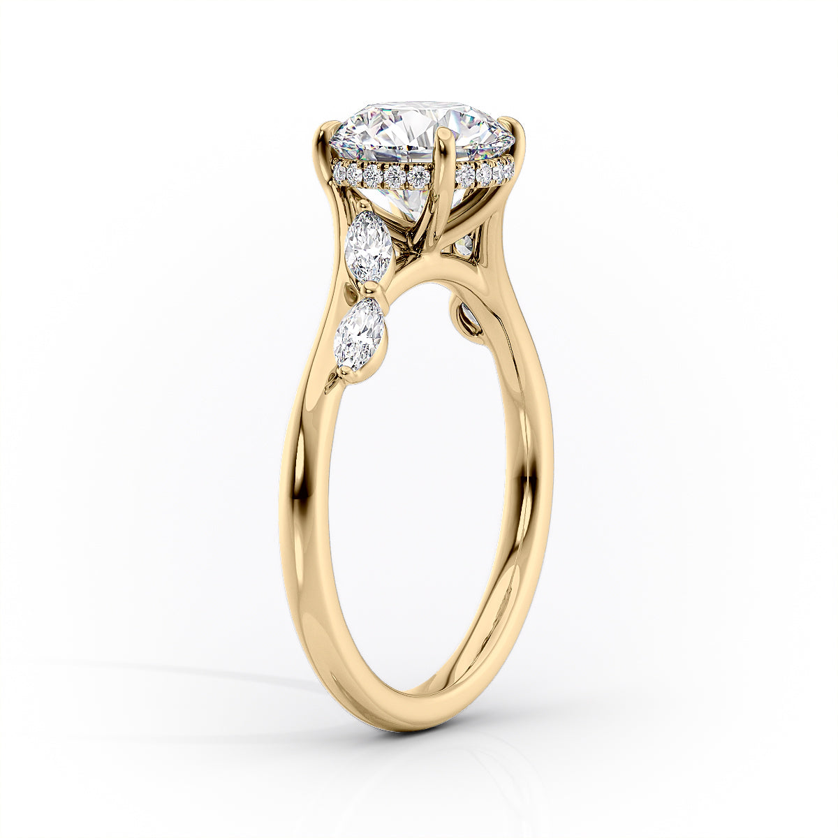 Asscher Three Stones Engagement Ring – 5.75 CT Moissanite Diamond