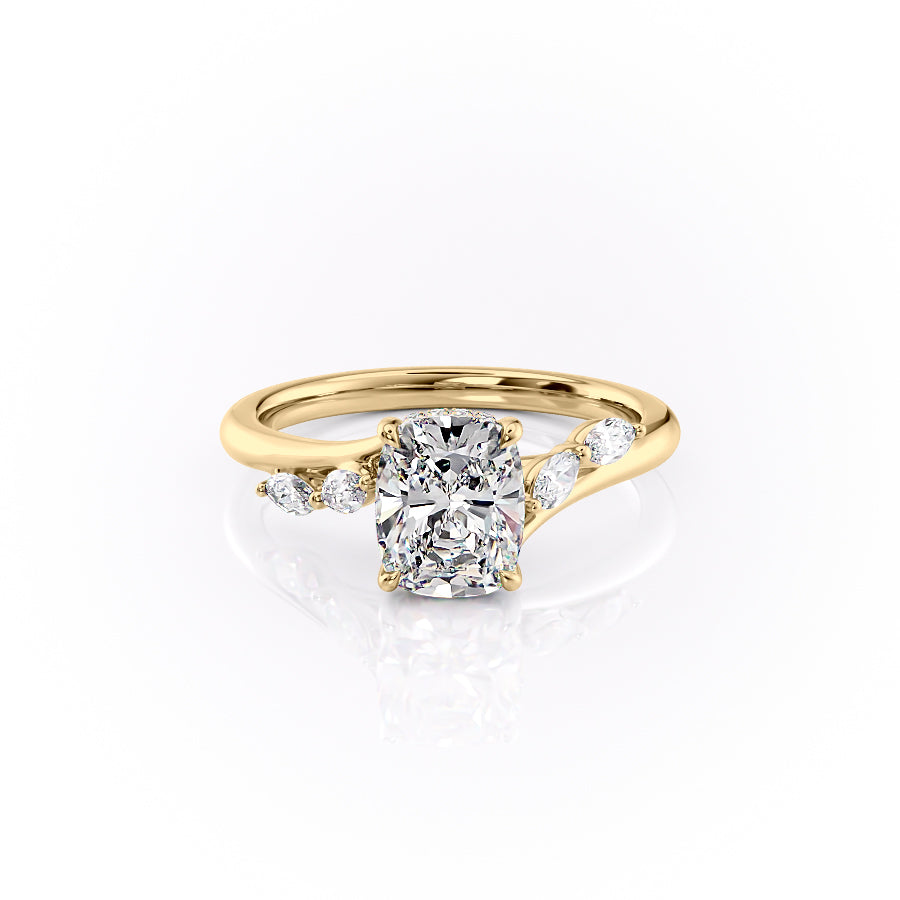 Asscher Three Stones Engagement Ring – 5.75 CT Moissanite Diamond