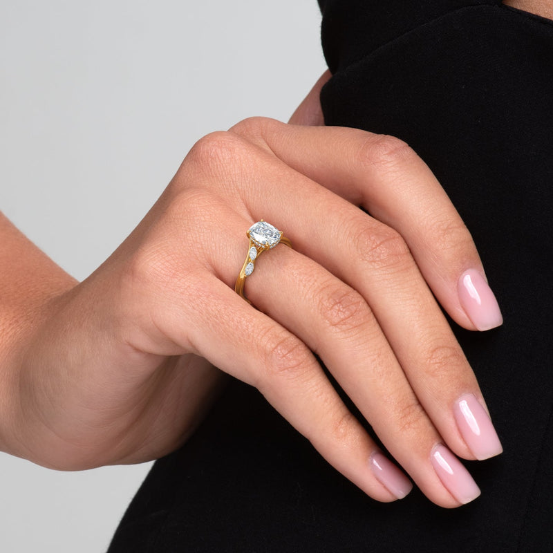 Asscher Three Stones Engagement Ring – 5.75 CT Moissanite Diamond