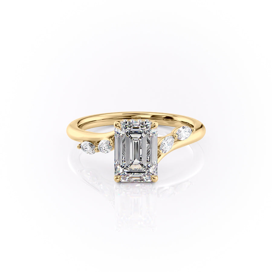 Asscher Three Stones Engagement Ring – 5.75 CT Moissanite Diamond