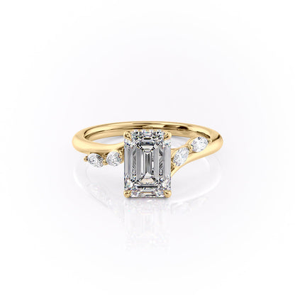 Asscher Three Stones Engagement Ring – 5.75 CT Moissanite Diamond