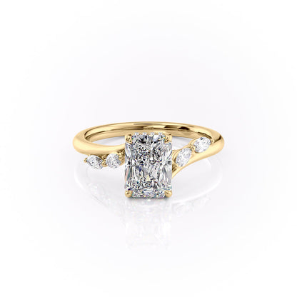 Asscher Three Stones Engagement Ring – 5.75 CT Moissanite Diamond