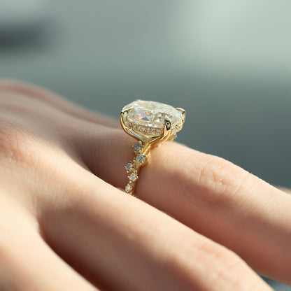 Asscher Three Stones Engagement Ring – 5.75 CT Moissanite Diamond