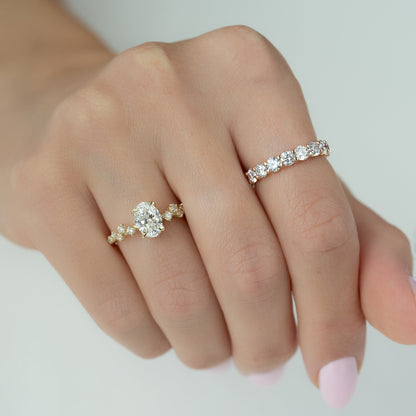 Asscher Three Stones Engagement Ring – 5.75 CT Moissanite Diamond