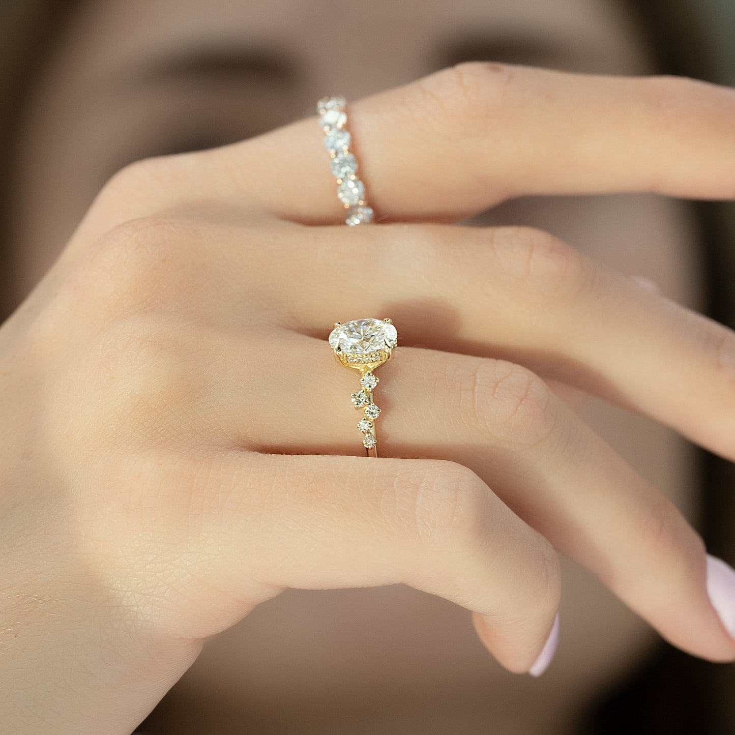 Asscher Three Stones Engagement Ring – 5.75 CT Moissanite Diamond