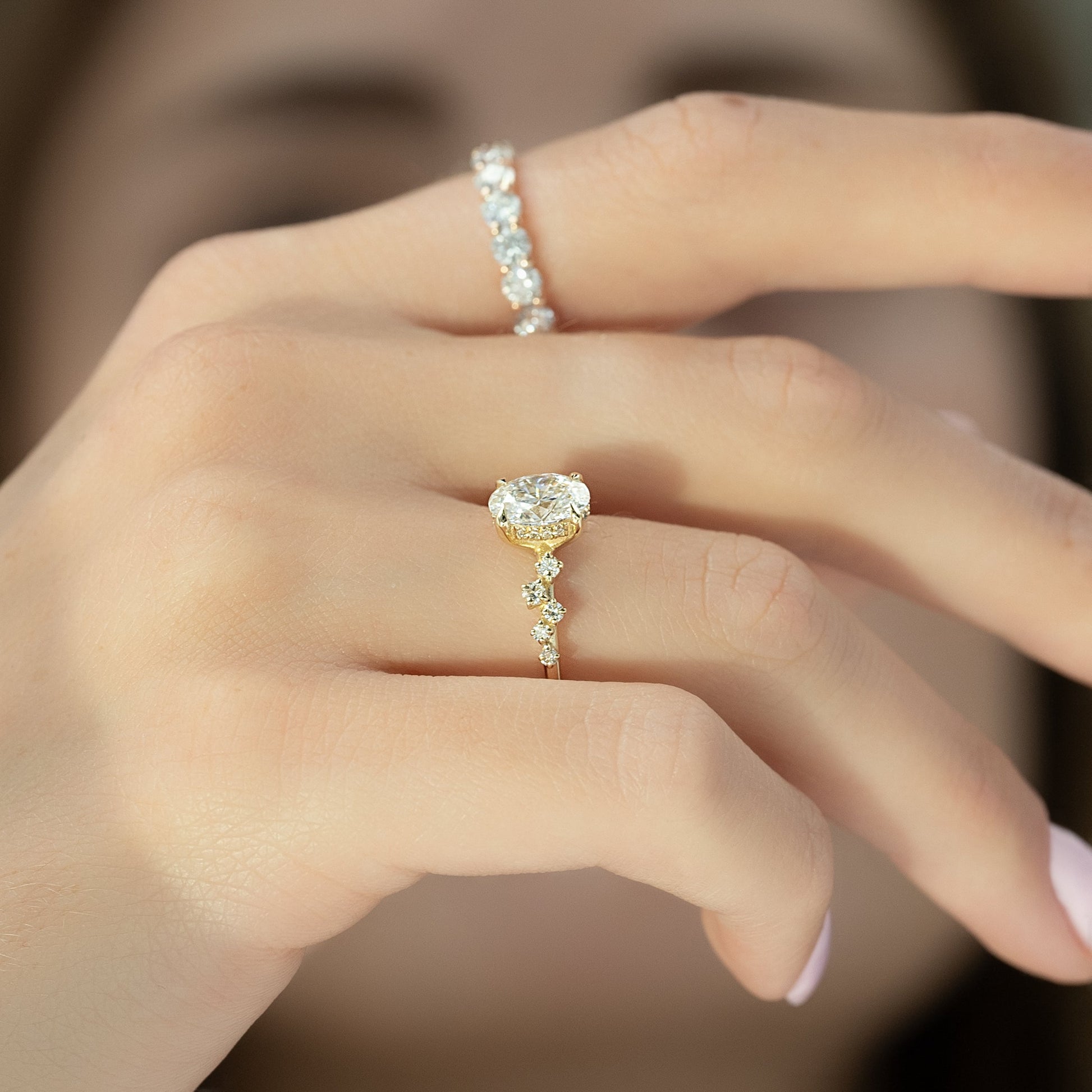 Asscher Three Stones Engagement Ring – 5.75 CT Moissanite Diamond