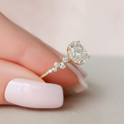 Asscher Three Stones Engagement Ring – 5.75 CT Moissanite Diamond
