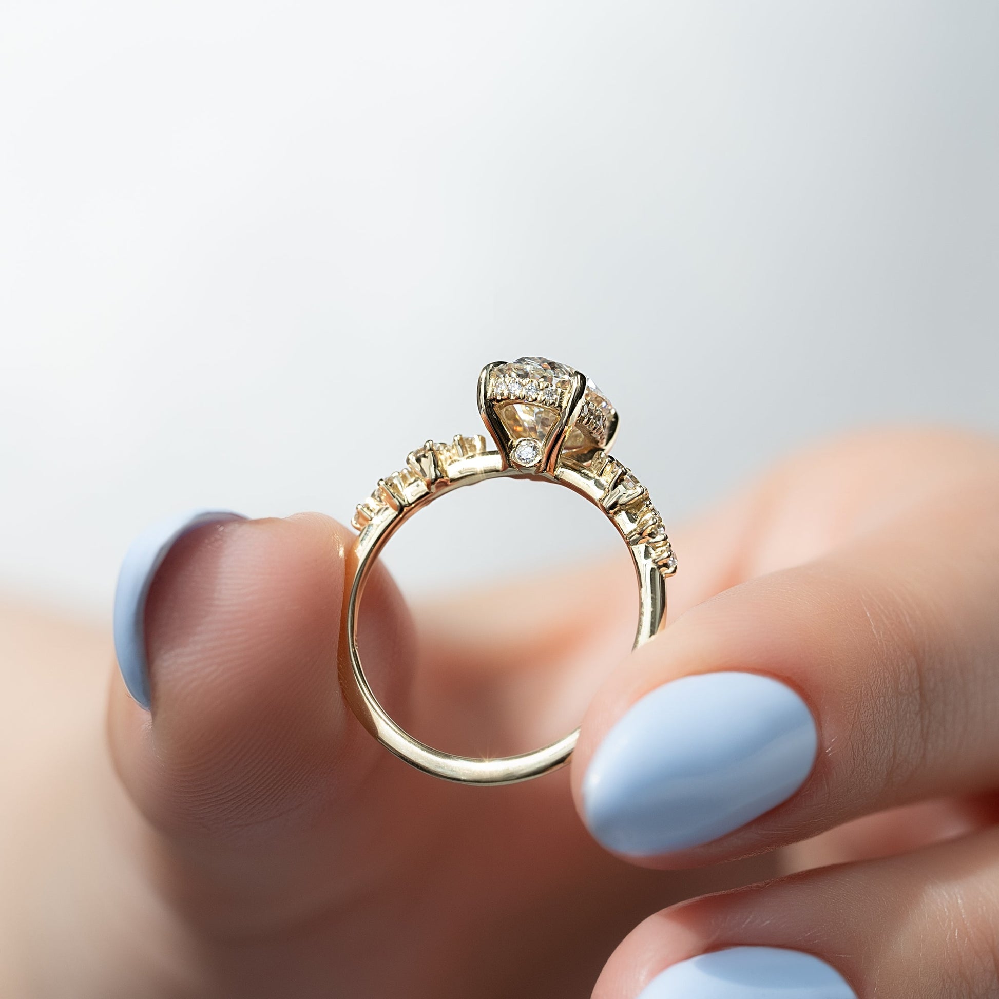 Asscher Three Stones Engagement Ring – 5.75 CT Moissanite Diamond
