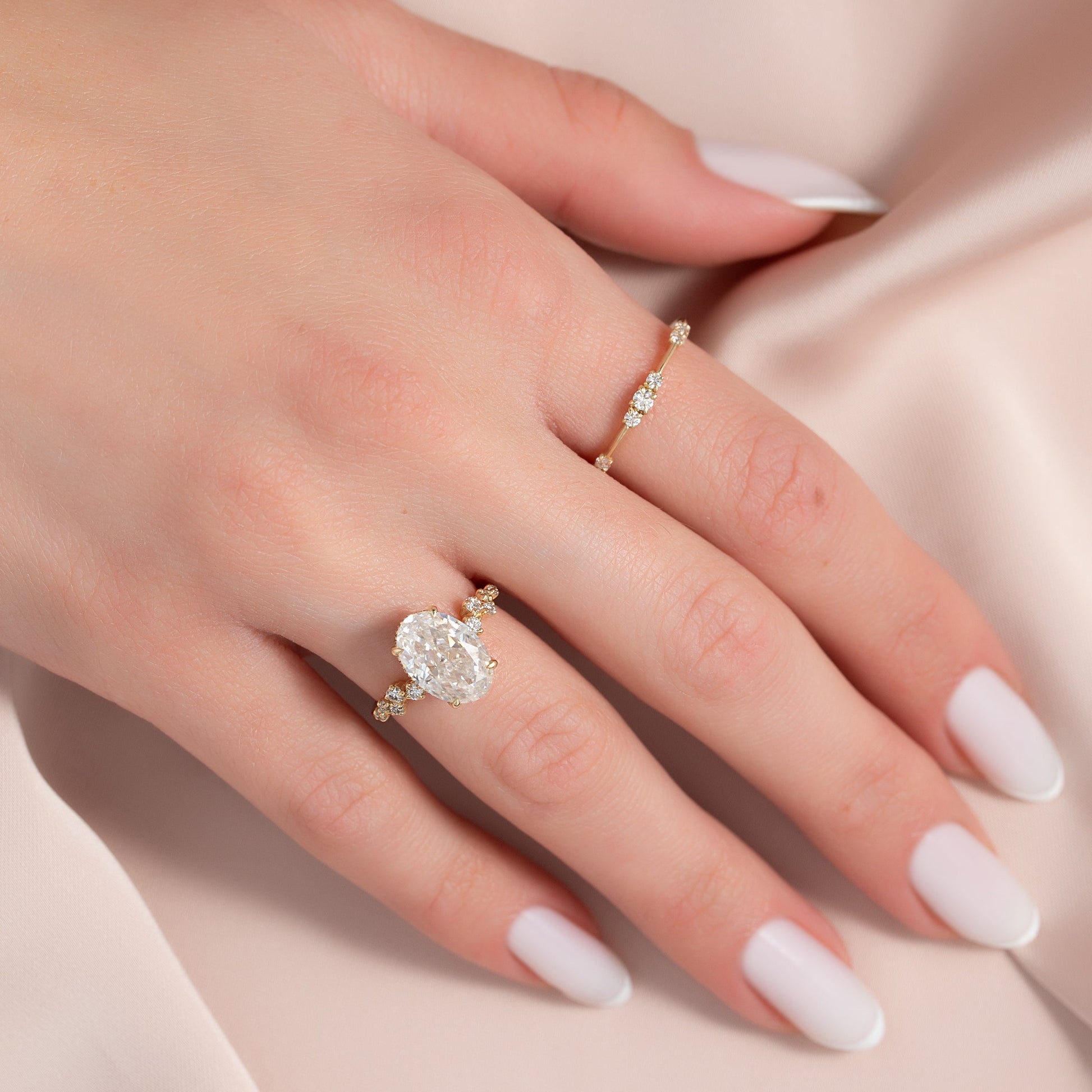 Asscher Three Stones Engagement Ring – 5.75 CT Moissanite Diamond