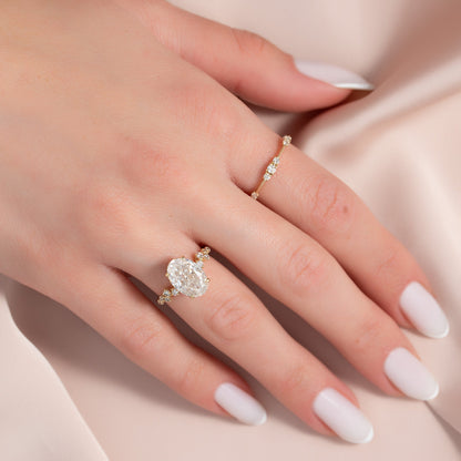 Asscher Three Stones Engagement Ring – 5.75 CT Moissanite Diamond