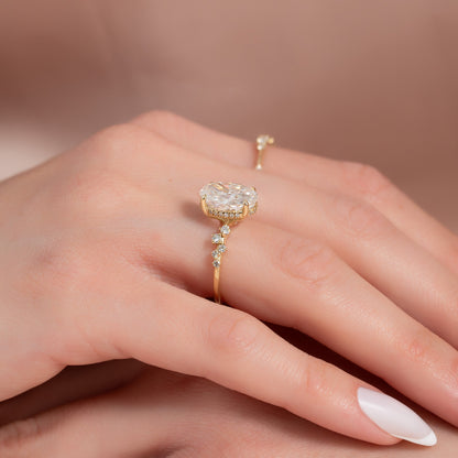 Asscher Three Stones Engagement Ring – 5.75 CT Moissanite Diamond
