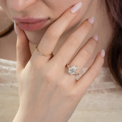 Asscher Three Stones Engagement Ring – 5.75 CT Moissanite Diamond