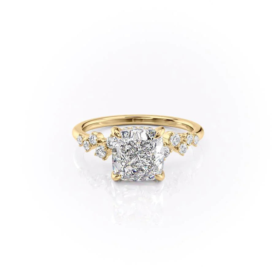 Asscher Three Stones Engagement Ring – 5.75 CT Moissanite Diamond