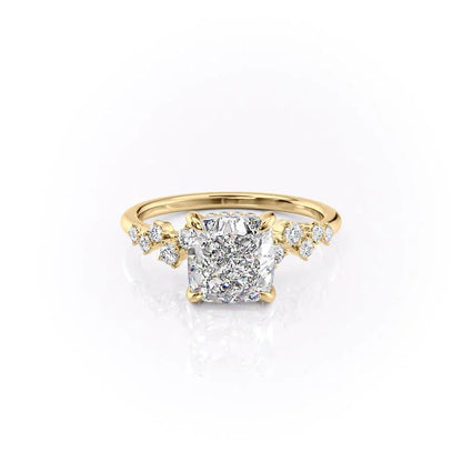 Asscher Three Stones Engagement Ring – 5.75 CT Moissanite Diamond