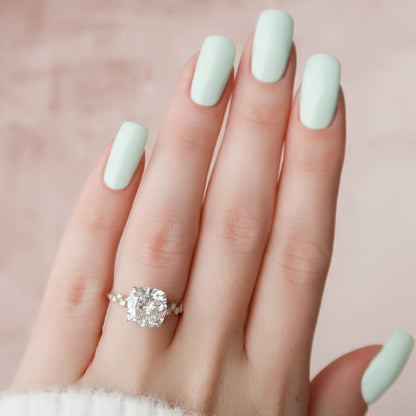 Asscher Three Stones Engagement Ring – 5.75 CT Moissanite Diamond