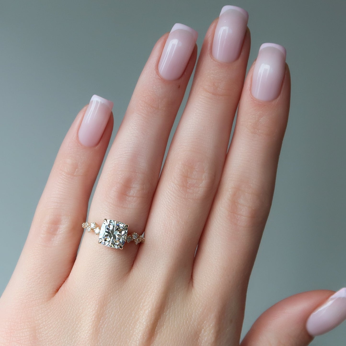 Asscher Three Stones Engagement Ring – 5.75 CT Moissanite Diamond