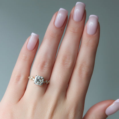 Asscher Three Stones Engagement Ring – 5.75 CT Moissanite Diamond