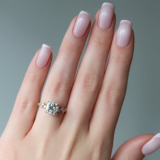 Asscher Three Stones Engagement Ring – 5.75 CT Moissanite Diamond