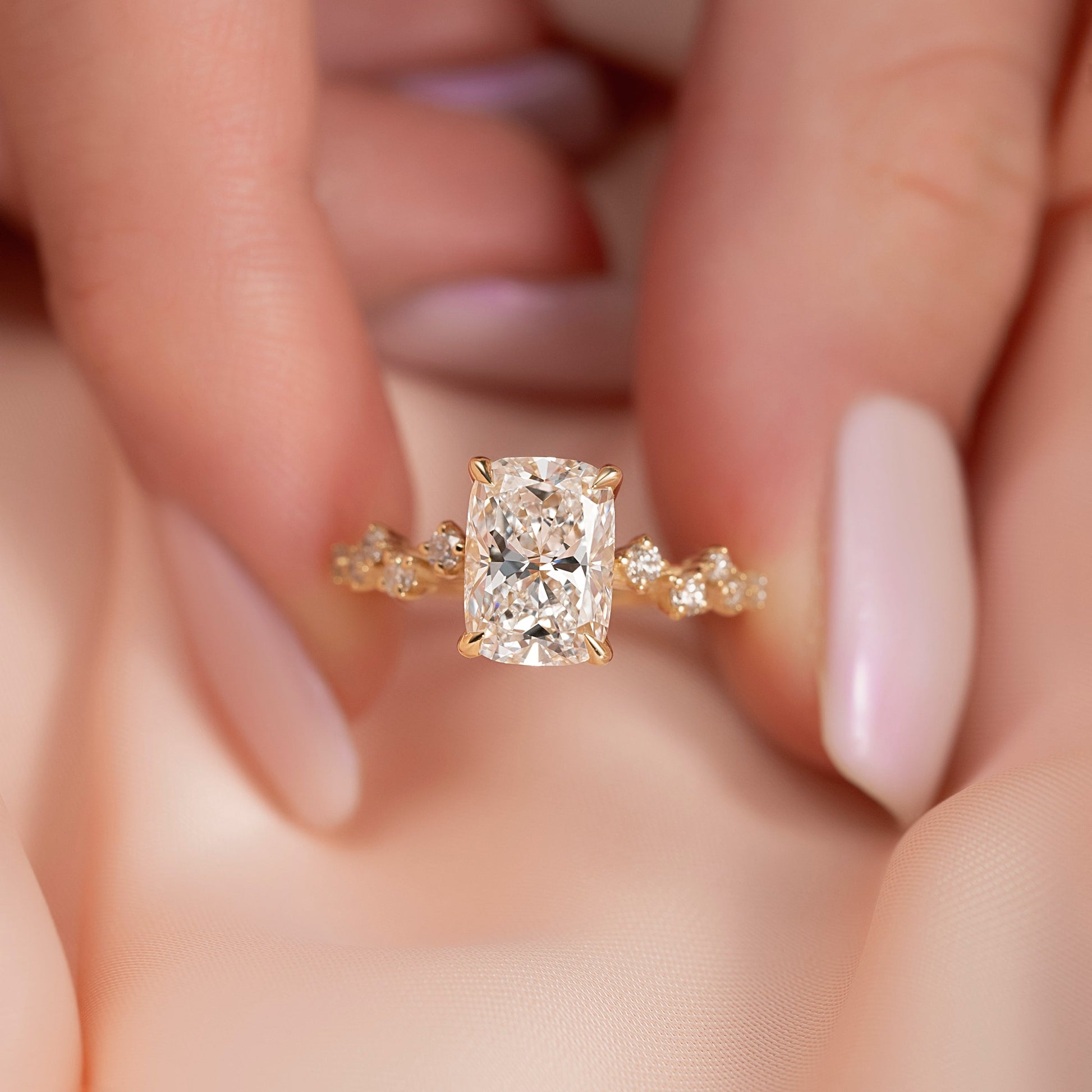Asscher Three Stones Engagement Ring – 5.75 CT Moissanite Diamond