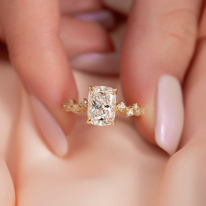 Asscher Three Stones Engagement Ring – 5.75 CT Moissanite Diamond