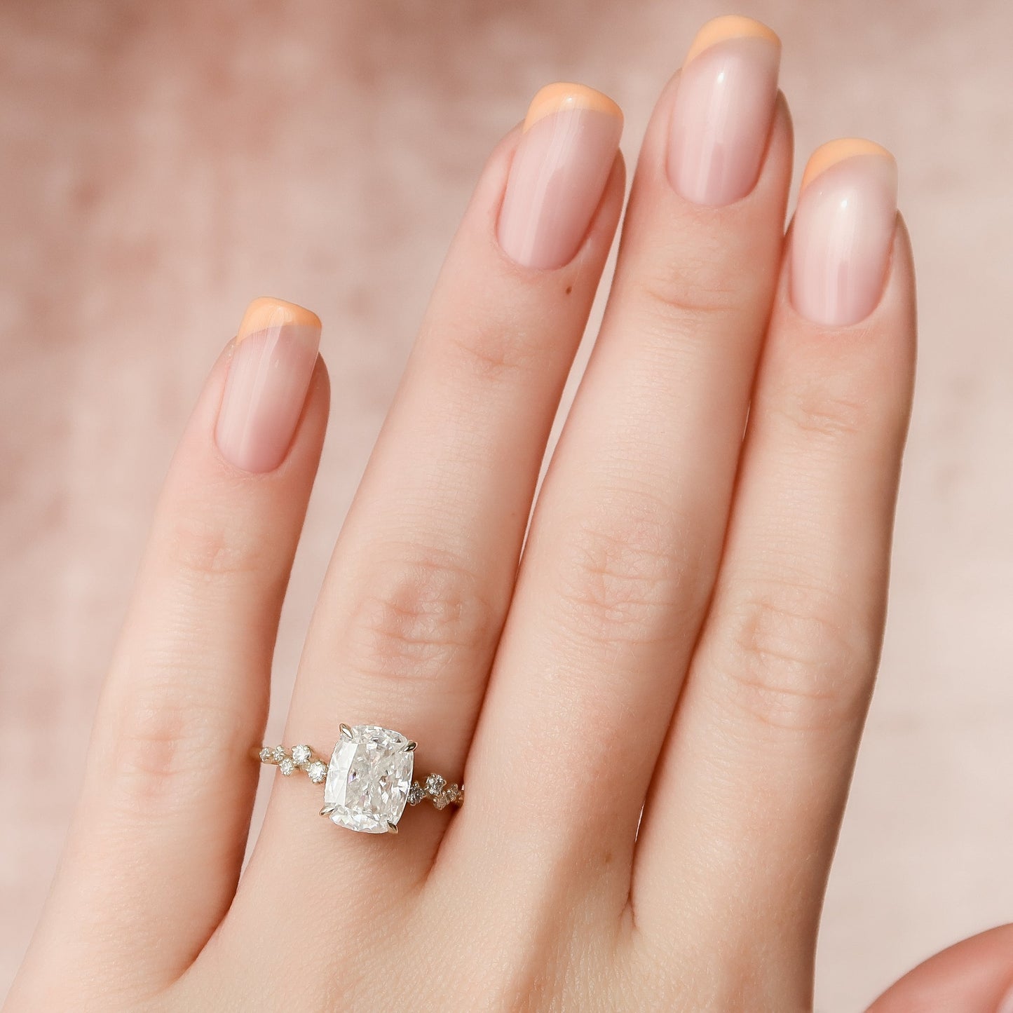 Asscher Three Stones Engagement Ring – 5.75 CT Moissanite Diamond