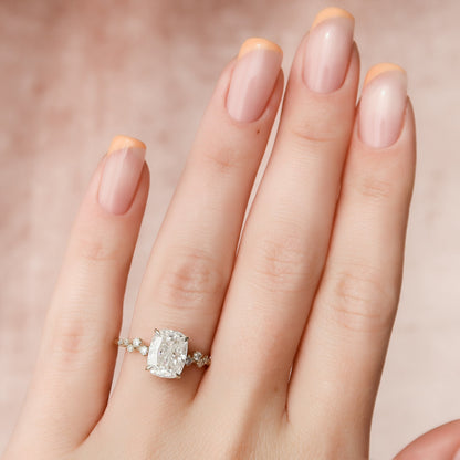Asscher Three Stones Engagement Ring – 5.75 CT Moissanite Diamond