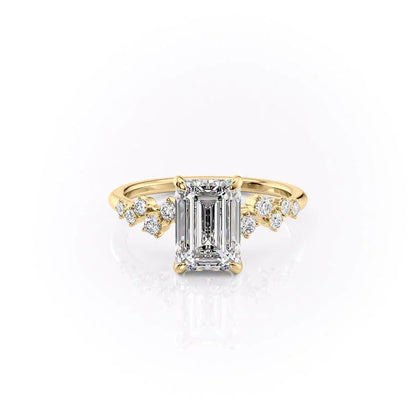 Asscher Three Stones Engagement Ring – 5.75 CT Moissanite Diamond