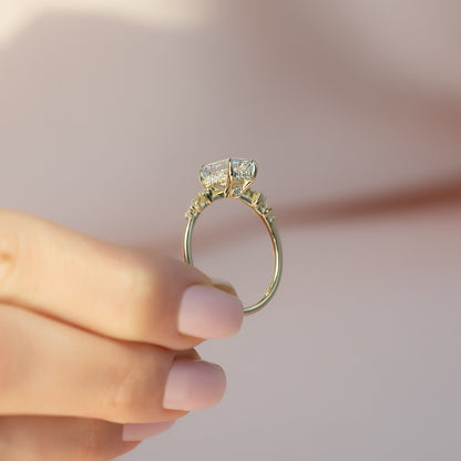 Asscher Three Stones Engagement Ring – 5.75 CT Moissanite Diamond