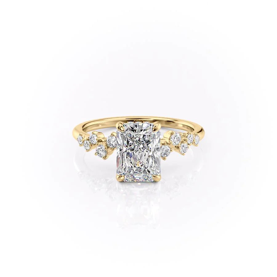 Asscher Three Stones Engagement Ring – 5.75 CT Moissanite Diamond