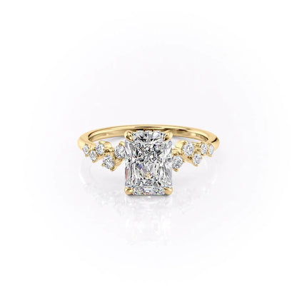 Asscher Three Stones Engagement Ring – 5.75 CT Moissanite Diamond