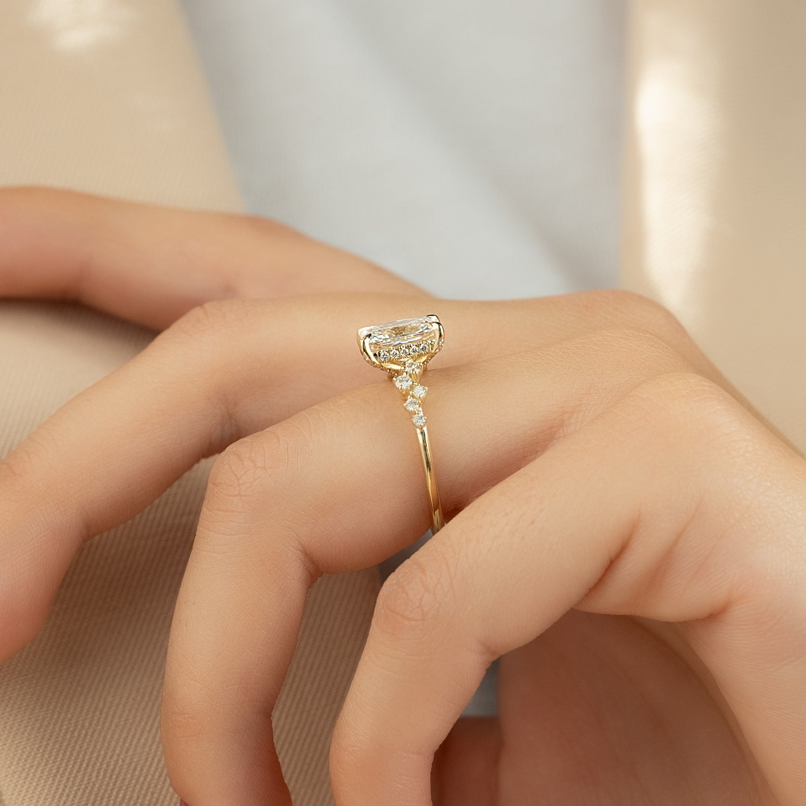 Asscher Three Stones Engagement Ring – 5.75 CT Moissanite Diamond
