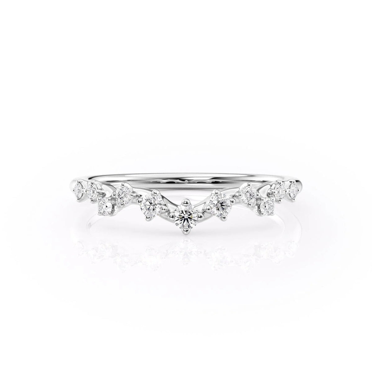 1.29 TCW Oval and Emerald Diamond Half Eternity DEF/VVS Lab Grown Wedding Band