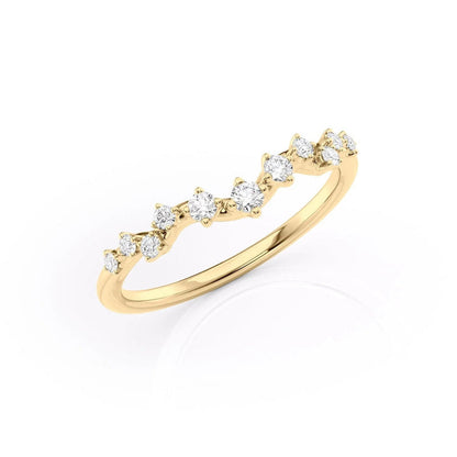 1.29 TCW Oval and Emerald Diamond Half Eternity DEF/VVS Lab Grown Wedding Band