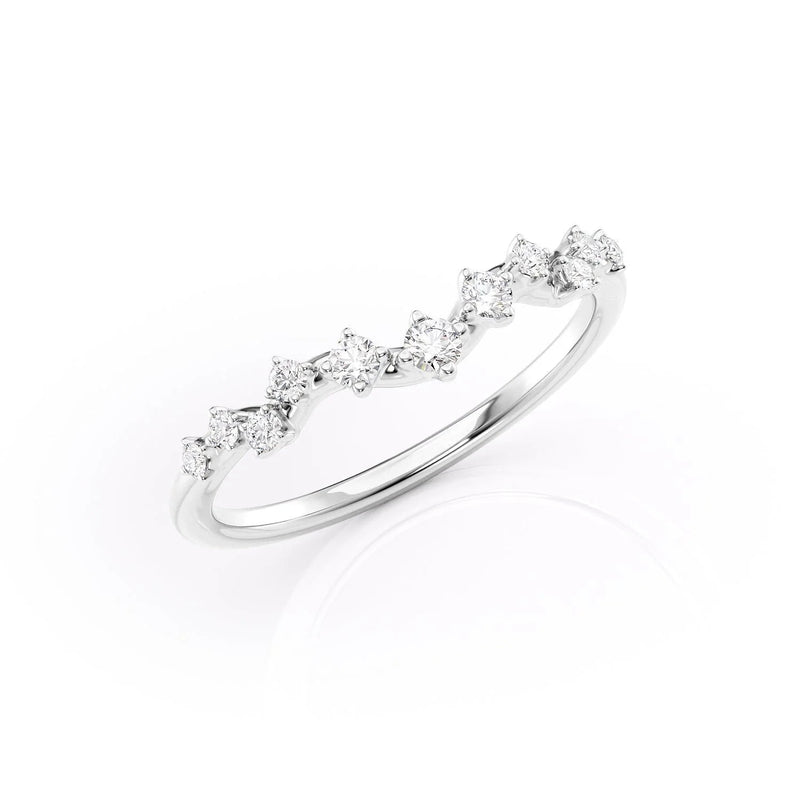 1.29 TCW Oval and Emerald Diamond Half Eternity DEF/VVS Lab Grown Wedding Band