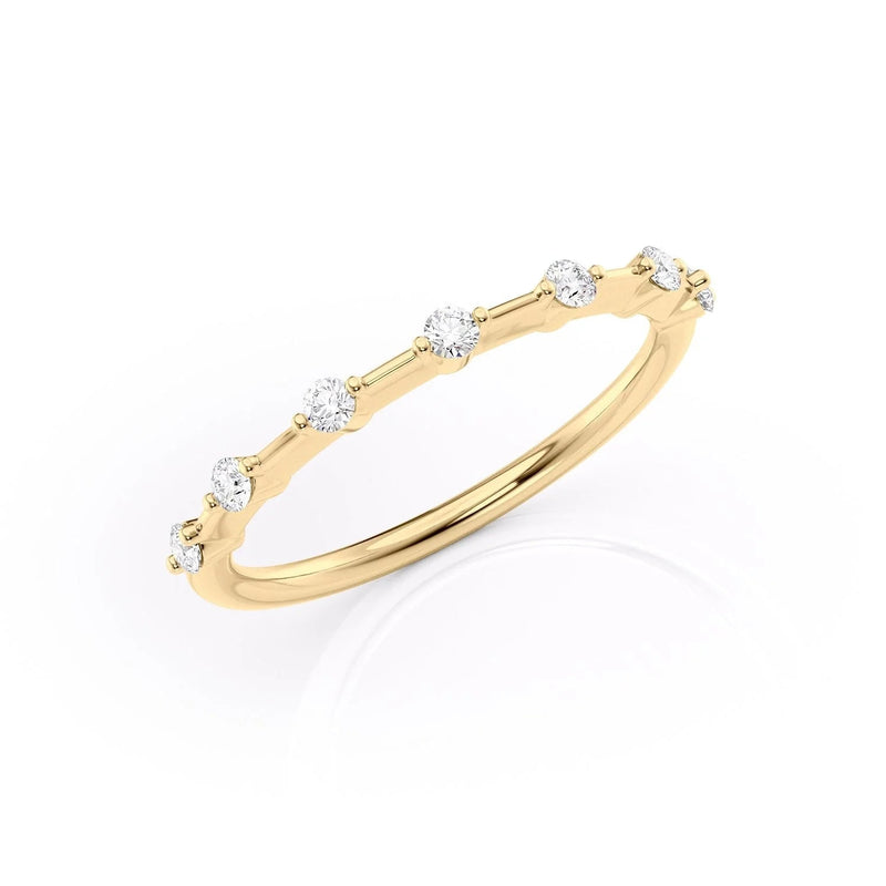 1.29 TCW Oval and Emerald Diamond Half Eternity DEF/VVS Lab Grown Wedding Band