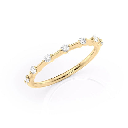 1.29 TCW Oval and Emerald Diamond Half Eternity DEF/VVS Lab Grown Wedding Band
