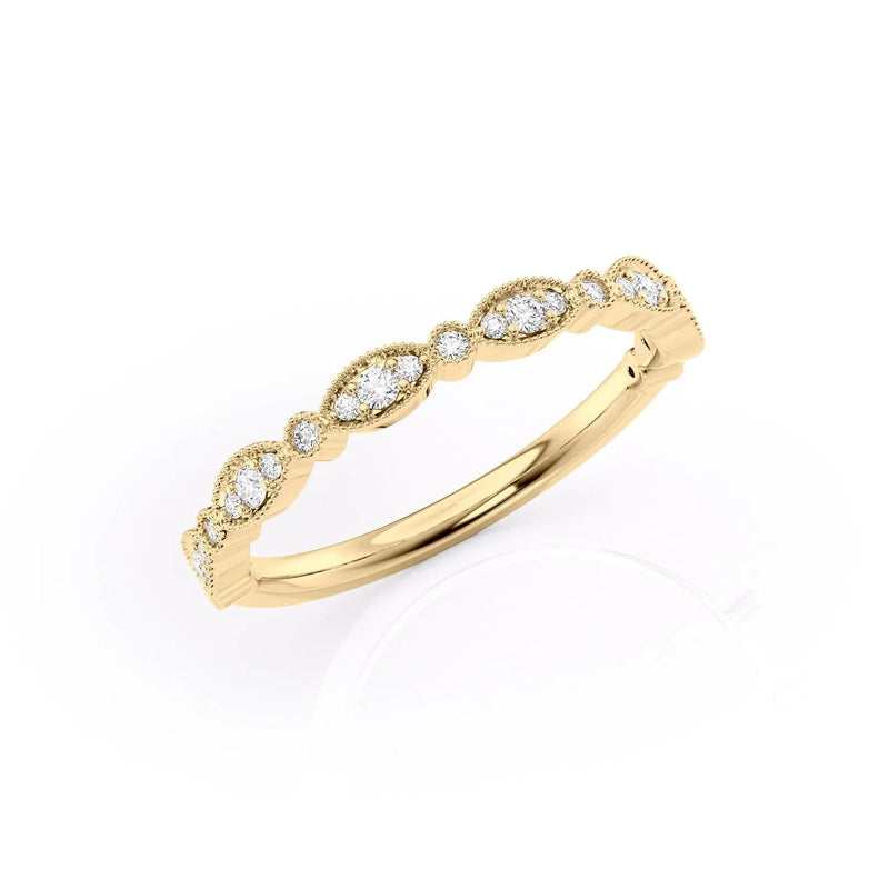 1.29 TCW Oval and Emerald Diamond Half Eternity DEF/VVS Lab Grown Wedding Band