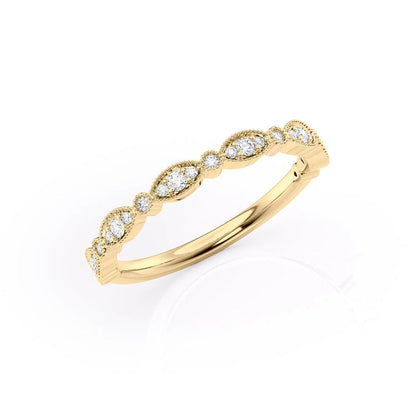 1.29 TCW Oval and Emerald Diamond Half Eternity DEF/VVS Lab Grown Wedding Band