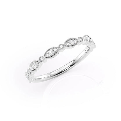 1.29 TCW Oval and Emerald Diamond Half Eternity DEF/VVS Lab Grown Wedding Band