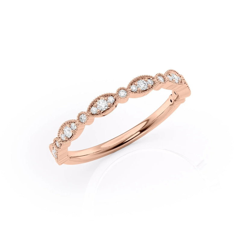 1.29 TCW Oval and Emerald Diamond Half Eternity DEF/VVS Lab Grown Wedding Band
