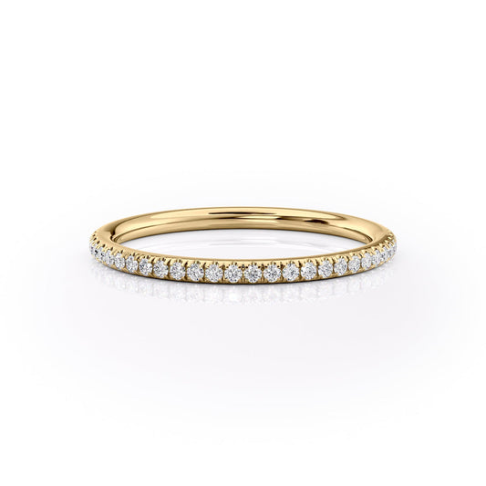 1.29 TCW Oval and Emerald Diamond Half Eternity DEF/VVS Lab Grown Wedding Band