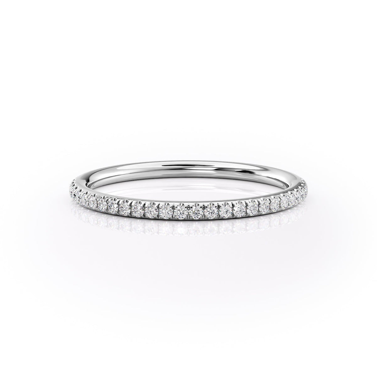 1.29 TCW Oval and Emerald Diamond Half Eternity DEF/VVS Lab Grown Wedding Band
